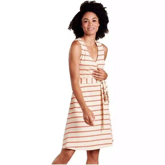 Toad & Co Womens Dress Large Cue Wrap Front Organic Athletic Outdoor Lyocell - Picture 2 of 6